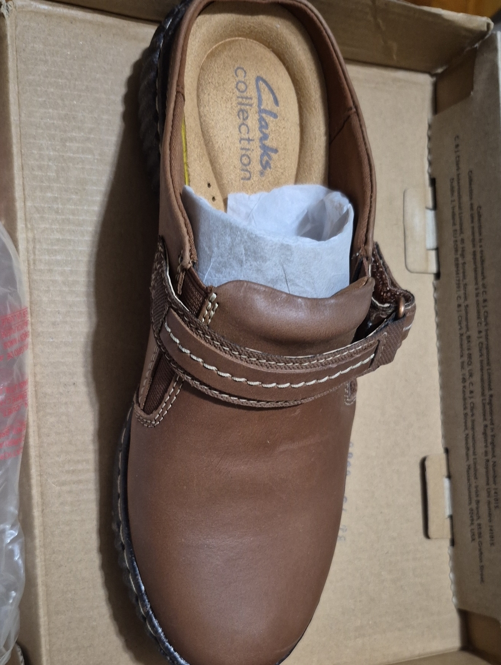 Clarks Brown Leather Women's Wedge with Buckle Strap